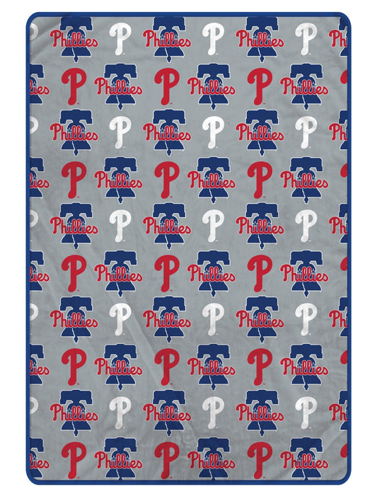Philadelphia Phillies MLB Logo Roll 66" X 95" Oversized Twin XL Throw Blanket