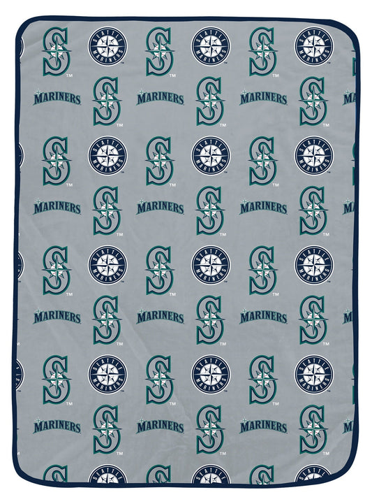 Seattle Mariners MLB Logo Roll 66" X 95" Oversized Twin XL Throw Blanket