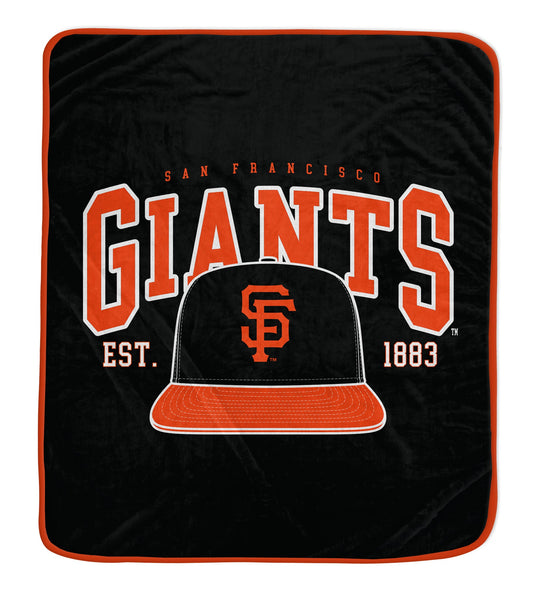 San Francisco Giants MLB Vintage Arch 50" X 60" Royal Plush Throw Blanket
