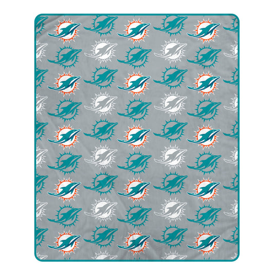 Miami Dolphins NFL Team Signature Logo Throw 50x60