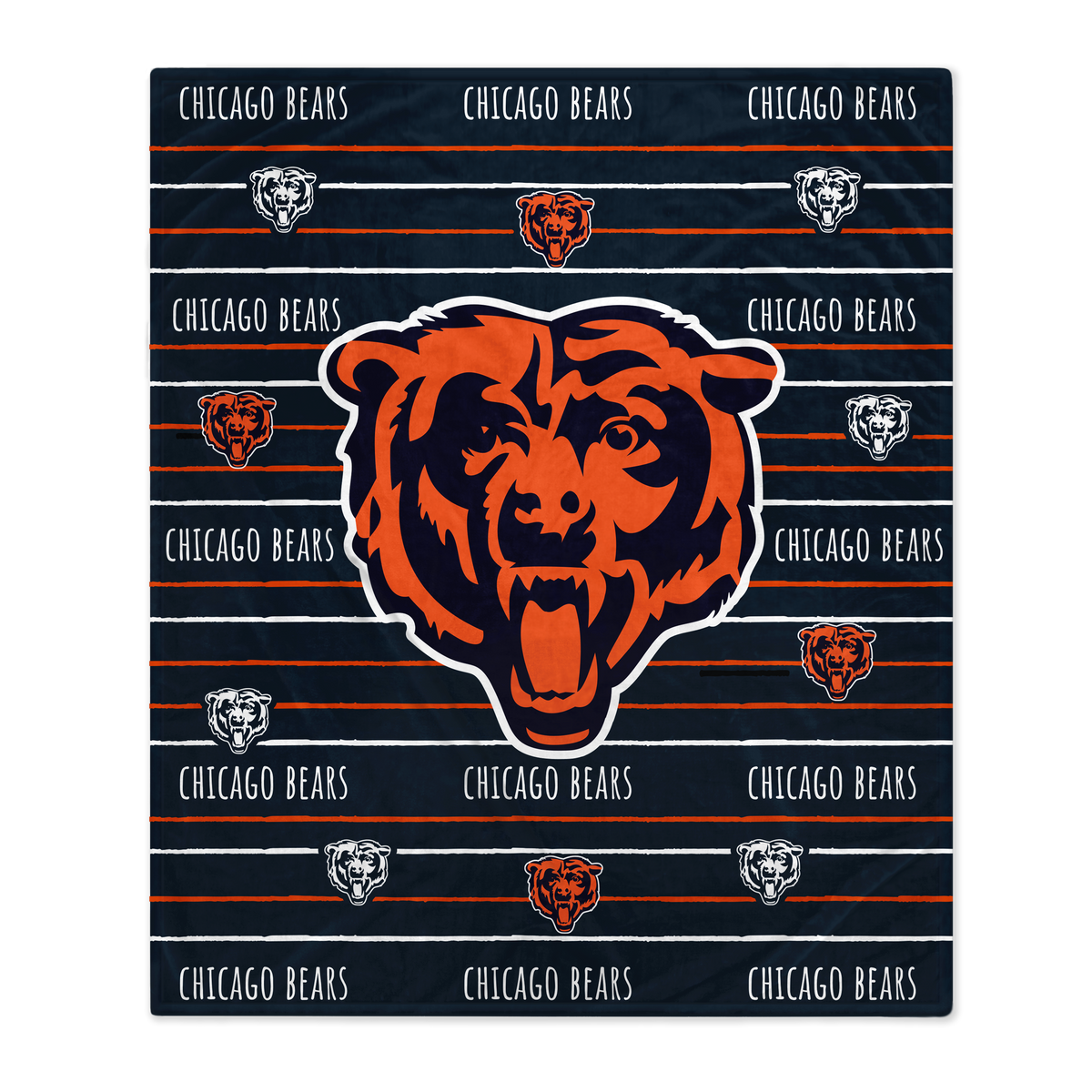 Chicago Bears NFL Team Center Stripe Logo Throw 50x60