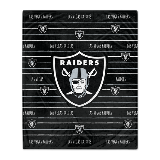 Las Vegas Raiders NFL Team Center Stripe Logo Throw 50x60