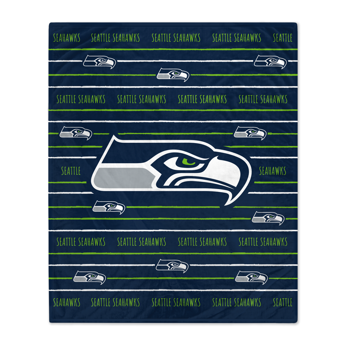 Seattle Seahawks NFL Team Center Stripe Logo Throw 50x60