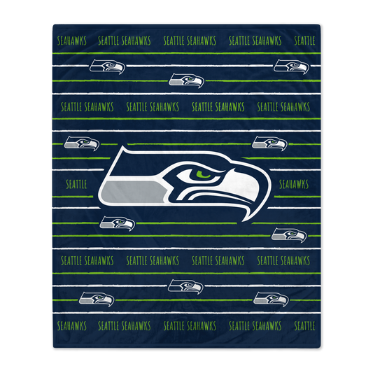 Seattle Seahawks NFL Team Center Stripe Logo Throw 50x60