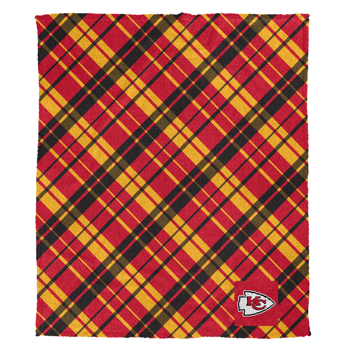 Kansas City Chiefs NFL Team Sherpa Plaid Throw 50x60