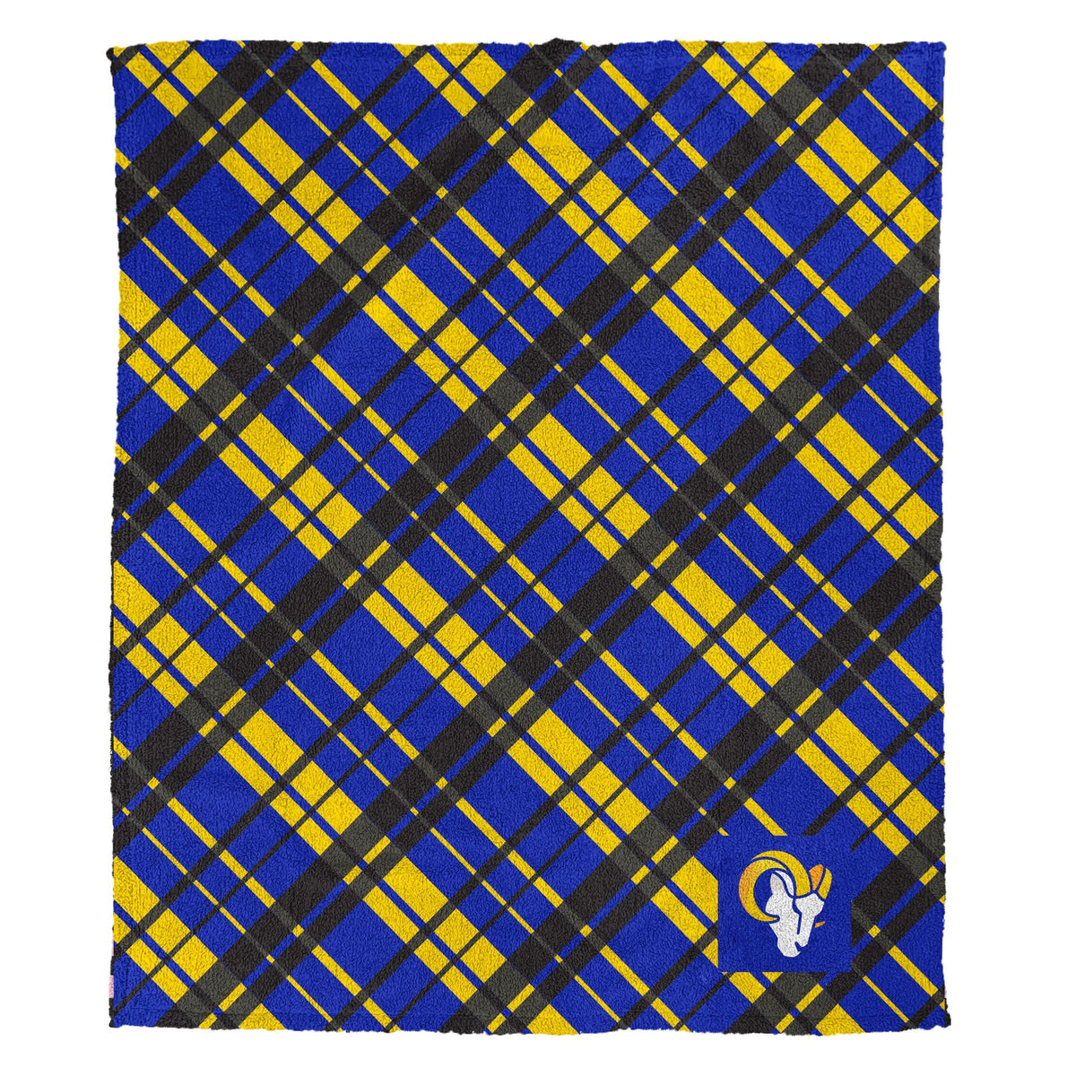 Los Angeles Rams NFL Team Sherpa Plaid Throw 50x60