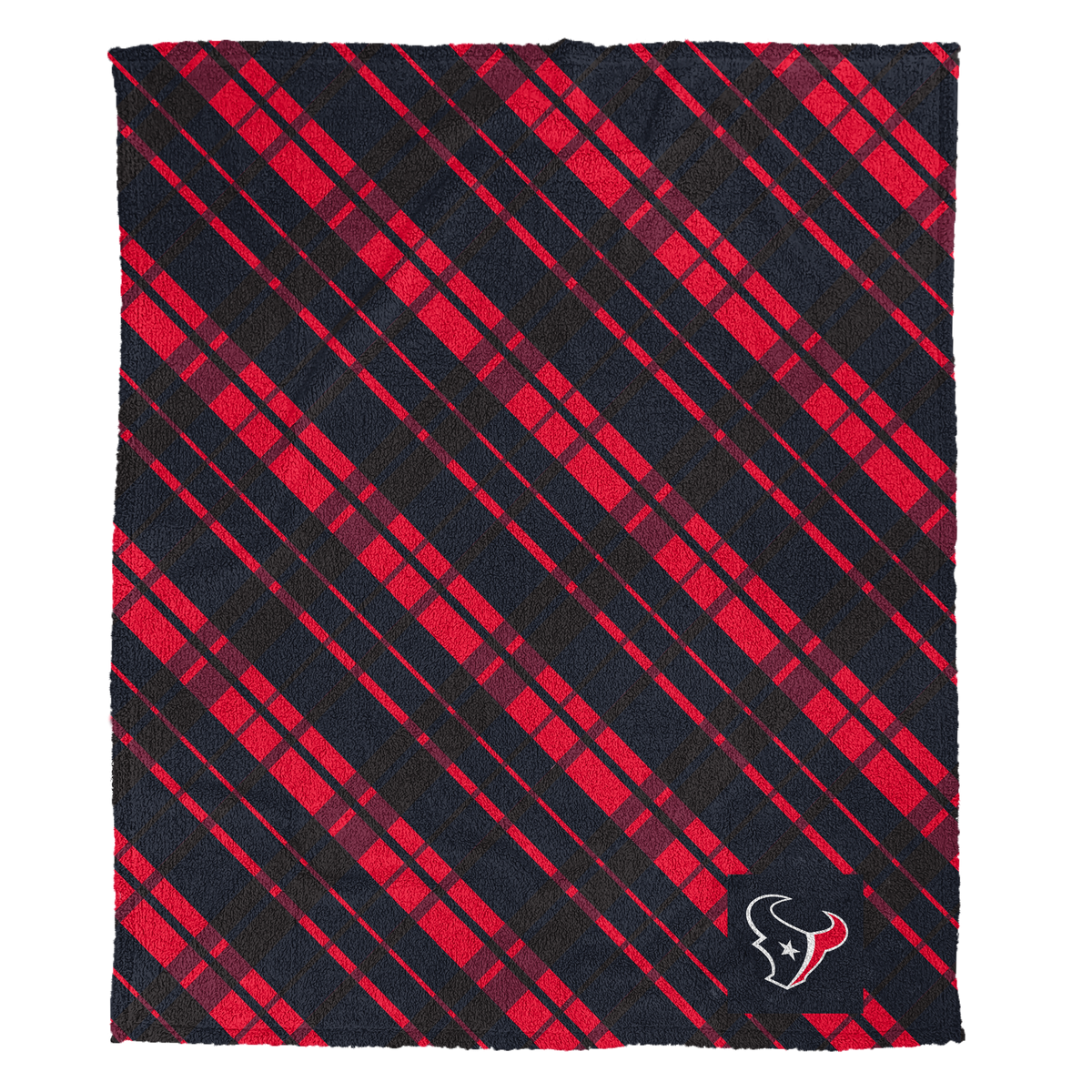 Houston Texans NFL Team Sherpa Plaid Throw 50x60