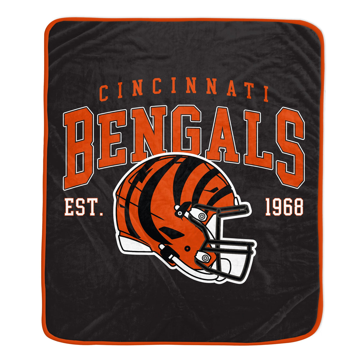 Cincinnati Bengals NFL Team Vintage Helmet Cozy Throw 50x60