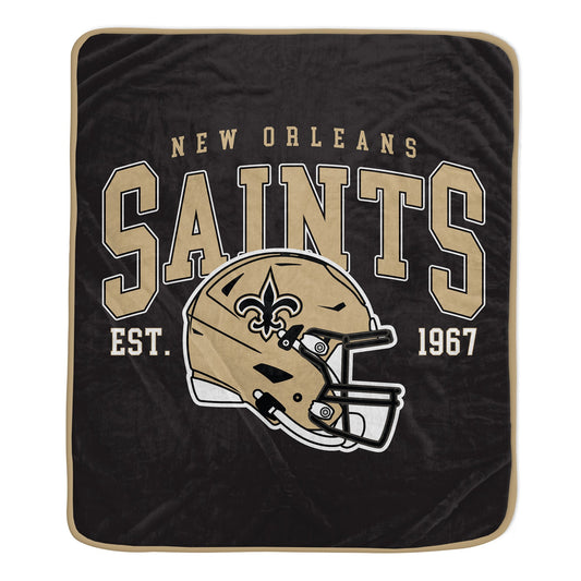New Orleans Saints NFL Team Vintage Helmet Cozy Throw 50x60