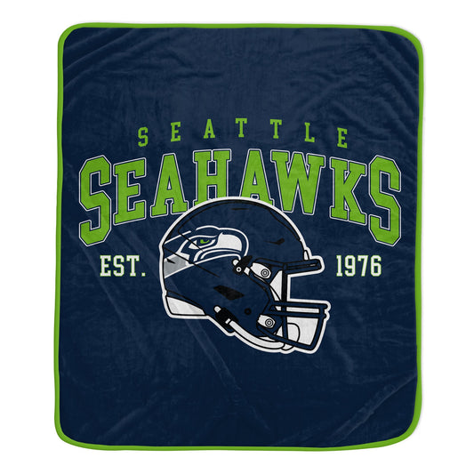 Seattle Seahawks NFL Team Vintage Helmet Cozy Throw 50x60