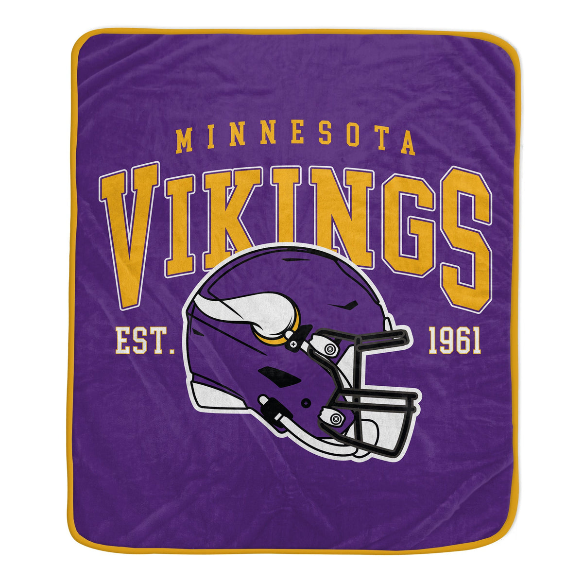 Minnesota Vikings NFL Team Vintage Helmet Cozy Throw 50x60