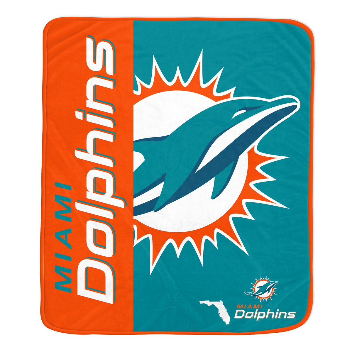 Miami Dolphins NFL Team Logo Soft Throw 50x60