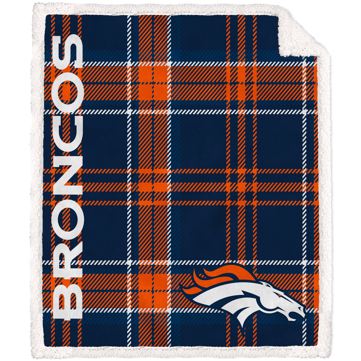 Denver Broncos NFL Team Classic Plaid Throw 50x60