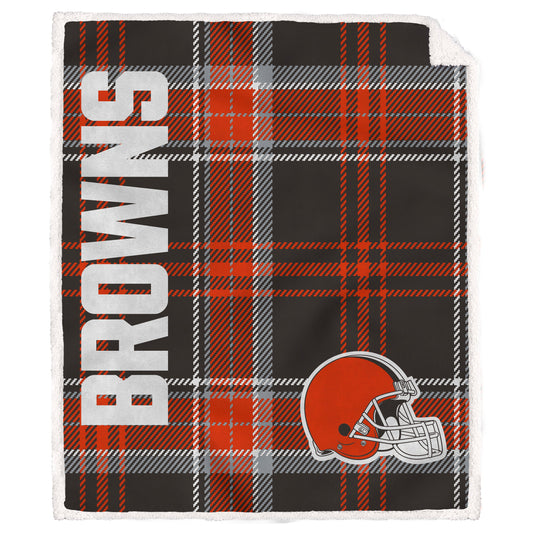 Cleveland Browns NFL Team Classic Plaid Throw 50x60