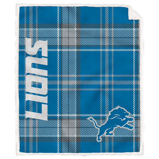 Detroit Lions NFL Team Classic Plaid Throw 50x60