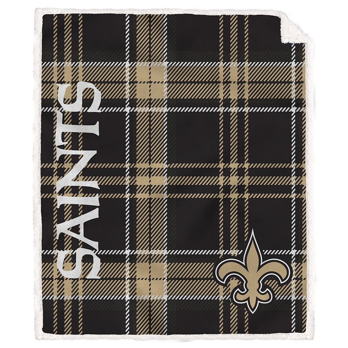 New Orleans Saints NFL Team Classic Plaid Throw 50x60