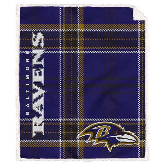 Baltimore Ravens NFL Team Classic Plaid Throw 50x60
