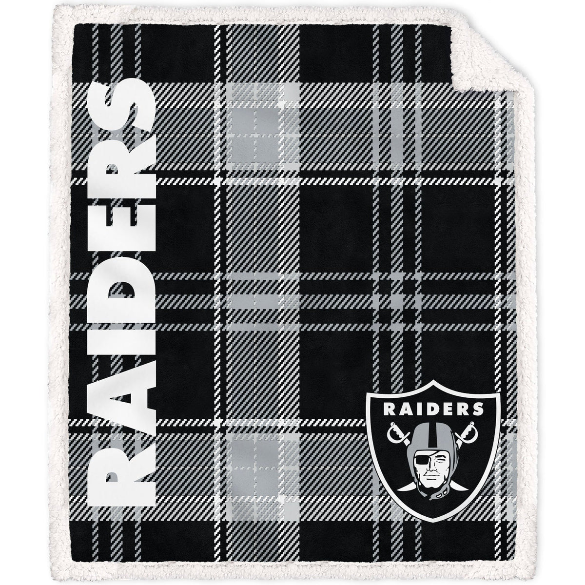 Las Vegas Raiders NFL Team Classic Plaid Throw 50x60