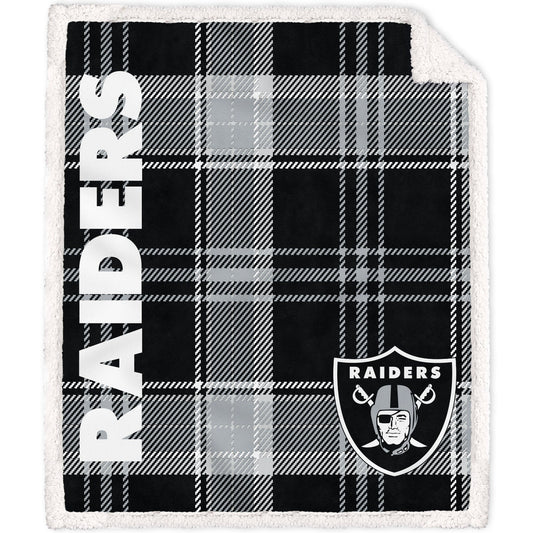 Las Vegas Raiders NFL Team Classic Plaid Throw 50x60