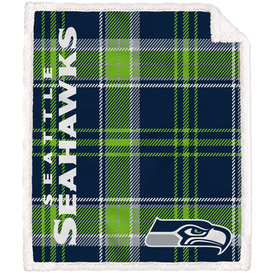 Seattle Seahawks NFL Team Classic Plaid Throw 50x60