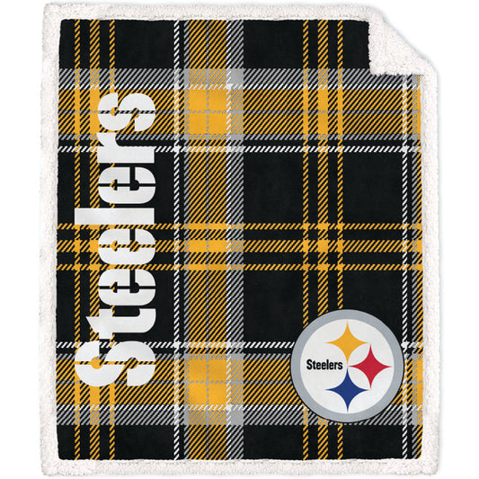 Pittsburgh Steelers NFL Team Classic Plaid Throw 50x60