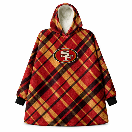 San Francisco 49ers NFL Team Cozy Sherpa Hoodie - One Size Fits Most