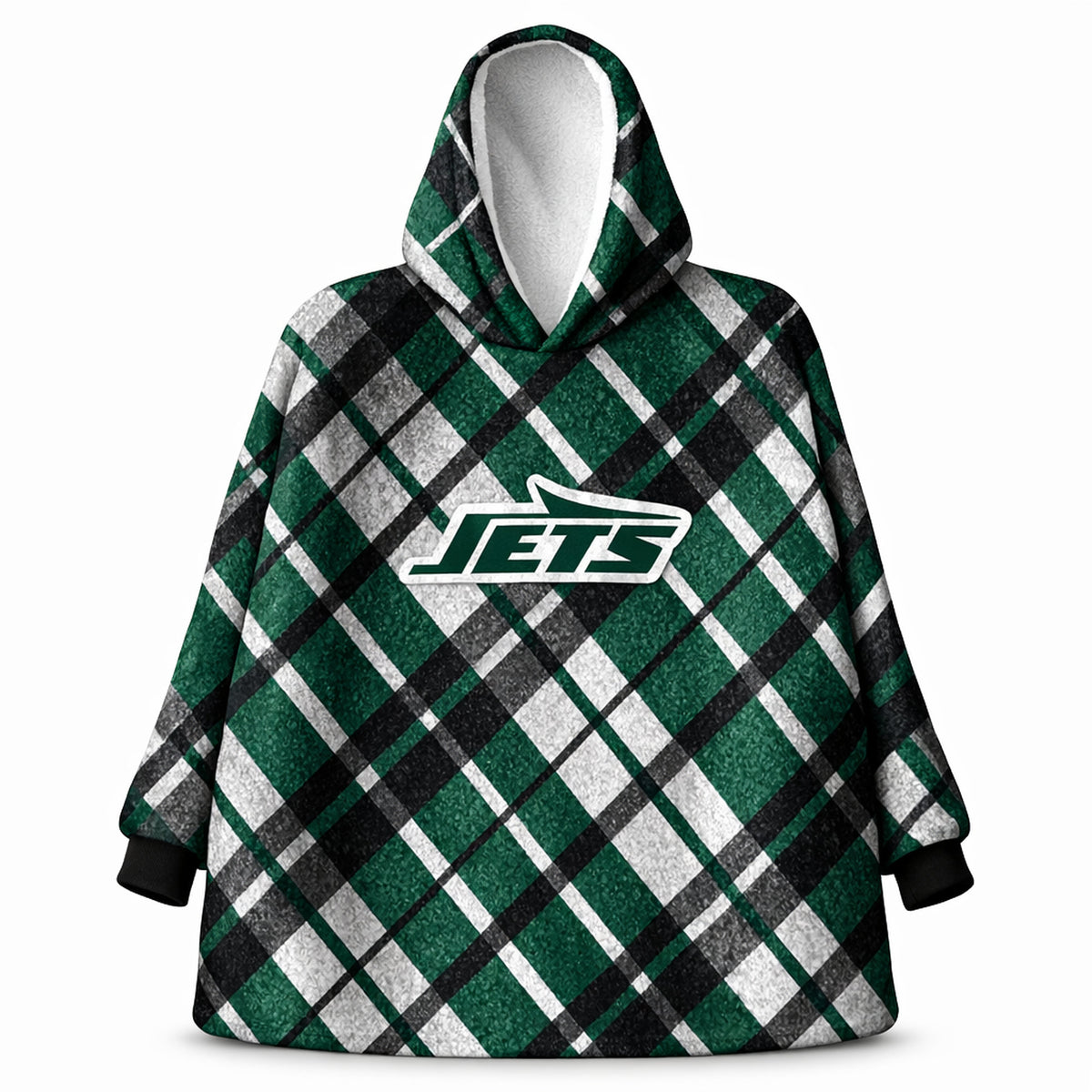 New York Jets NFL Team Cozy Sherpa Hoodie - One Size Fits Most