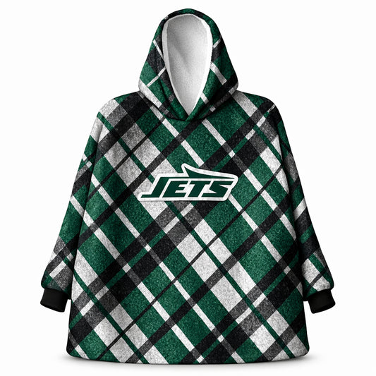 New York Jets NFL Team Cozy Sherpa Hoodie - One Size Fits Most