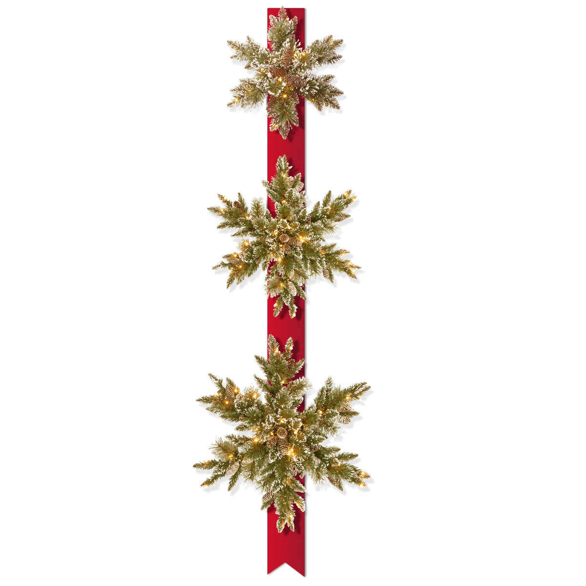 Pre-Lit Bristle Pine Snowflake Decor
