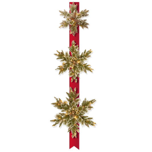 Pre-Lit Bristle Pine Snowflake Decor
