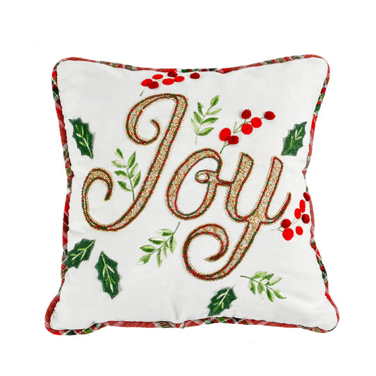 18"x18" Joy Plaid Pillow