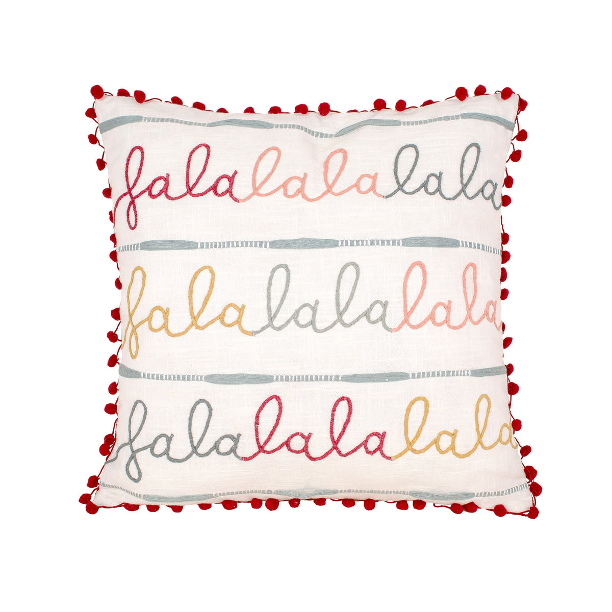 18"x18" Falala Embroidered Pillow