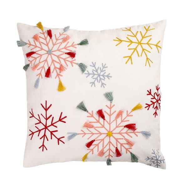 18"x18" Velvet Snowflake Pillow