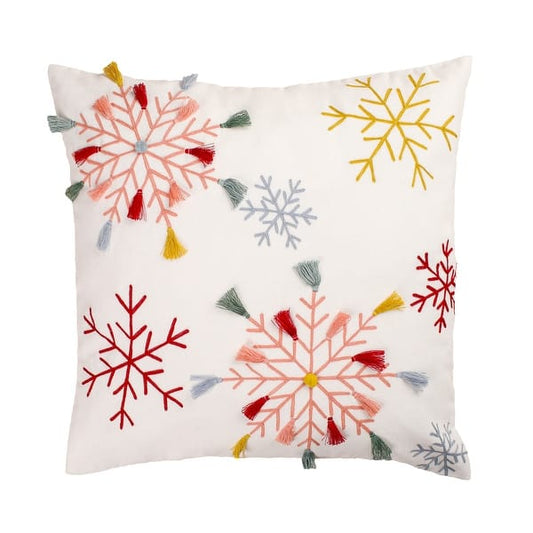 18"x18" Velvet Snowflake Pillow