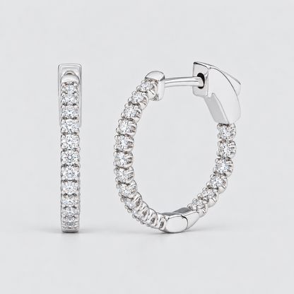 Love Inside-Out Diamond Hoop Earrings
