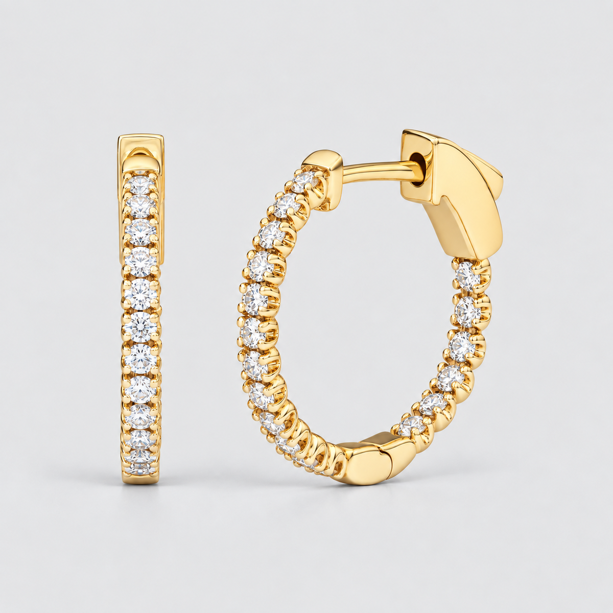 Love Inside-Out Diamond Hoop Earrings