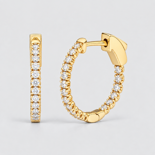 Love Inside-Out Diamond Hoop Earrings