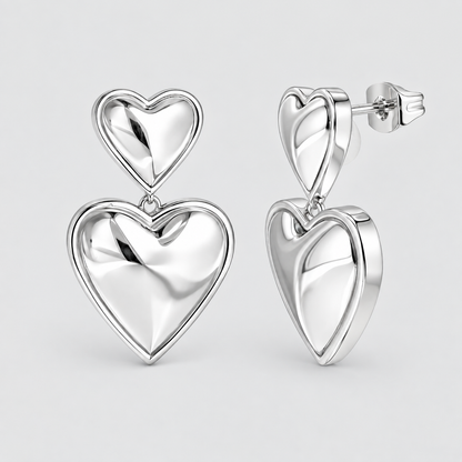 Love Double Heart Earrings