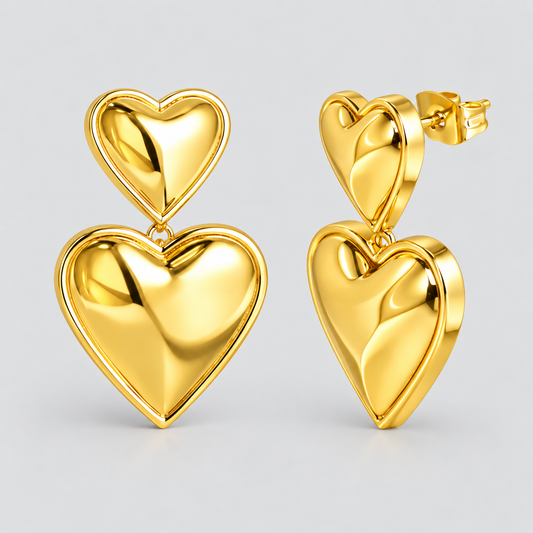 Love Double Heart Earrings