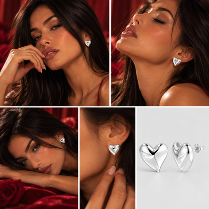 Love Heart Stud Earrings