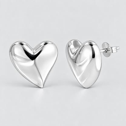 Love Heart Stud Earrings