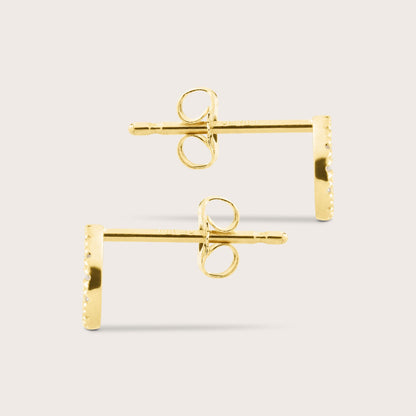 14k Yellow Gold Pavé Lab Grown Diamond Circle Stud Earrings