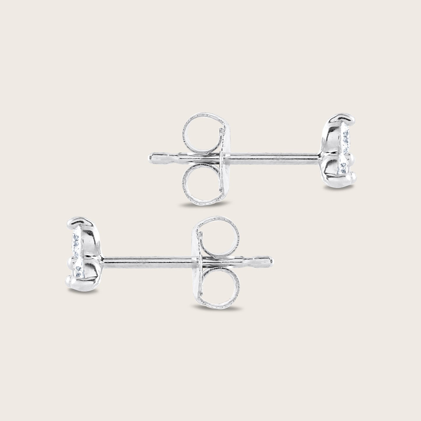 14k Gold Lab Grown Diamond Triplet Stud Earrings