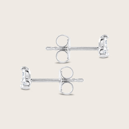 14k Gold Lab Grown Diamond Triplet Stud Earrings