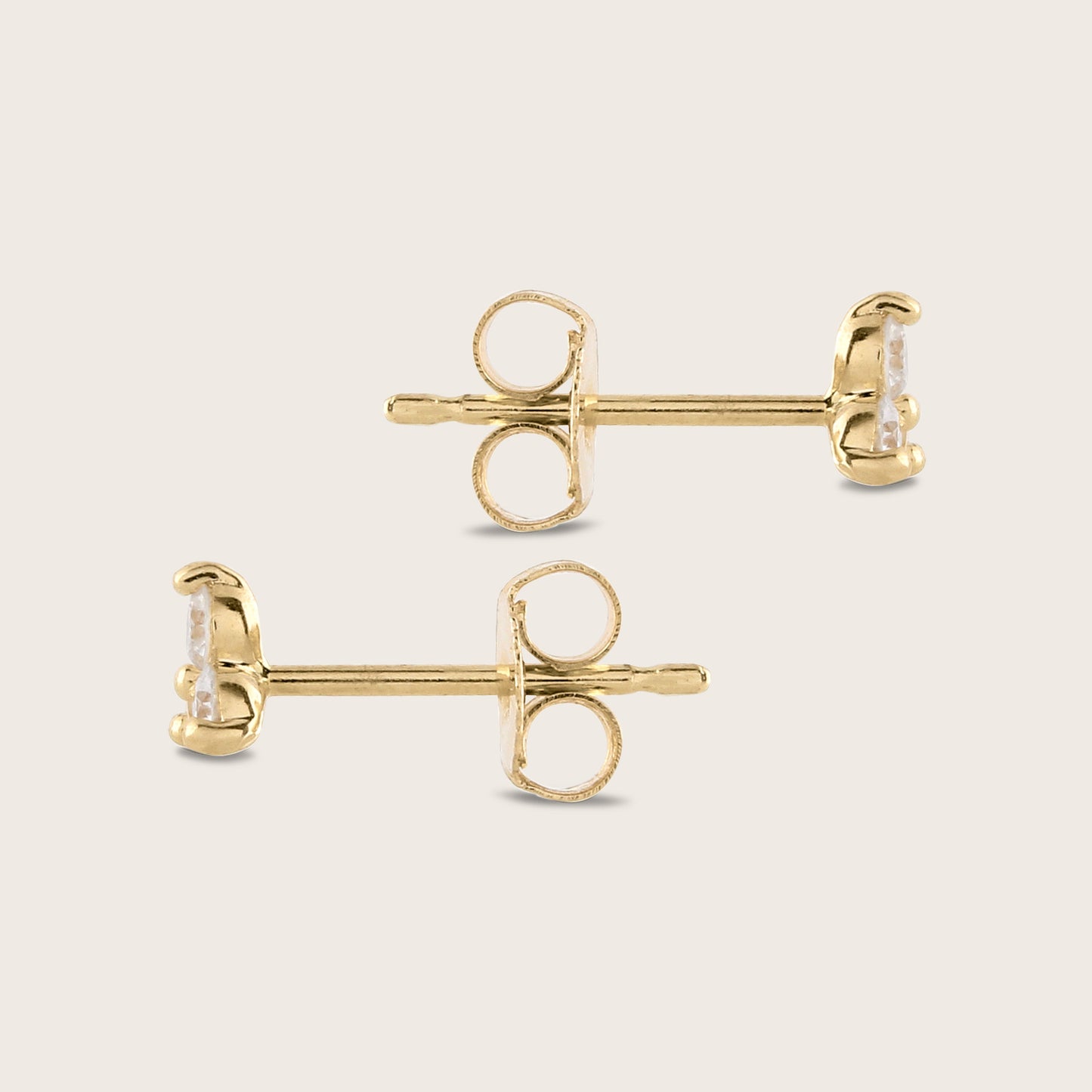 14k Gold Lab Grown Diamond Triplet Stud Earrings