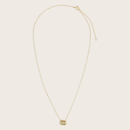 14k Yellow Gold Linked Circle Pendant Necklace