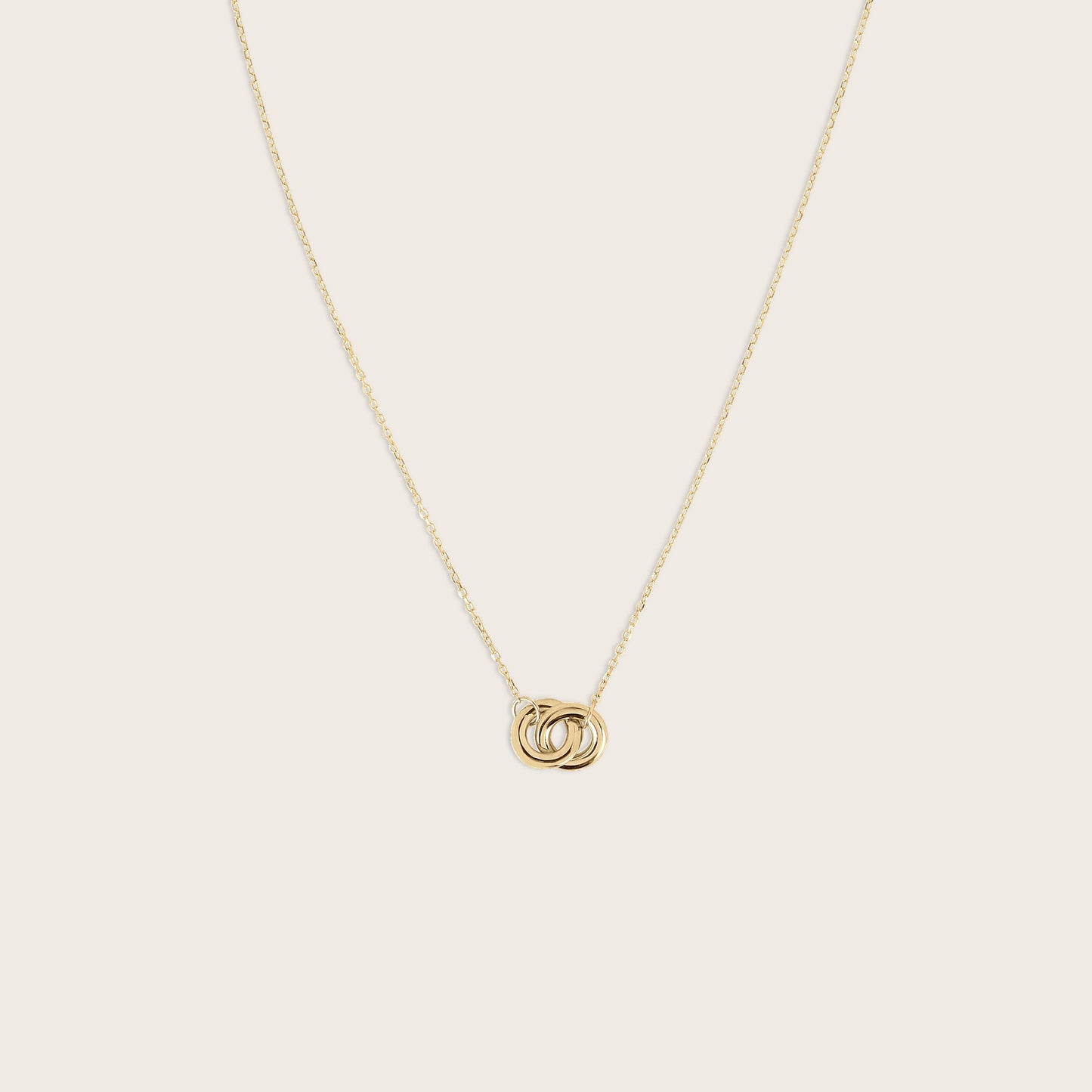 14k Yellow Gold Linked Circle Pendant Necklace
