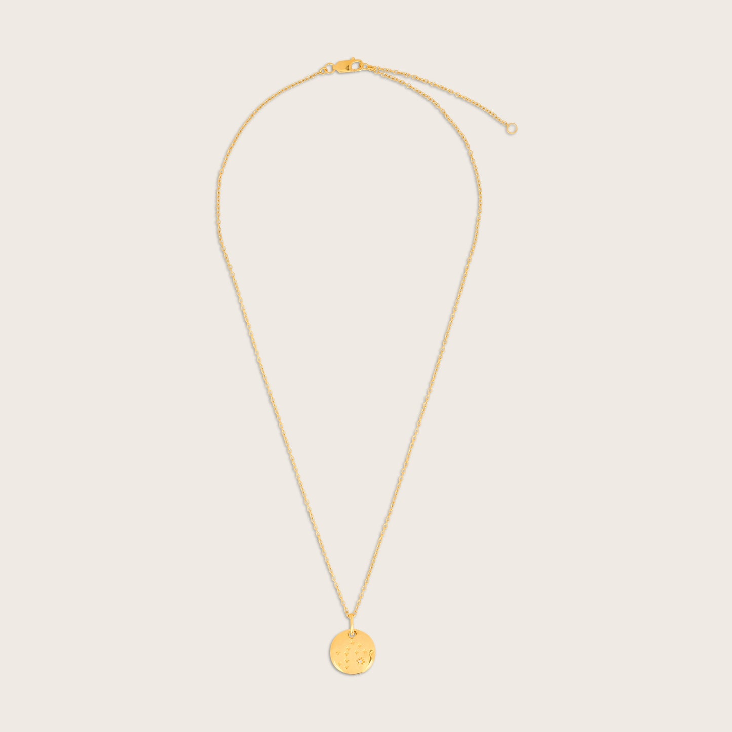 18k Gold Vermeil White Sapphire Zodiac Pendant Necklace