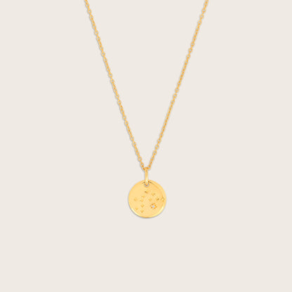 18k Gold Vermeil White Sapphire Zodiac Pendant Necklace