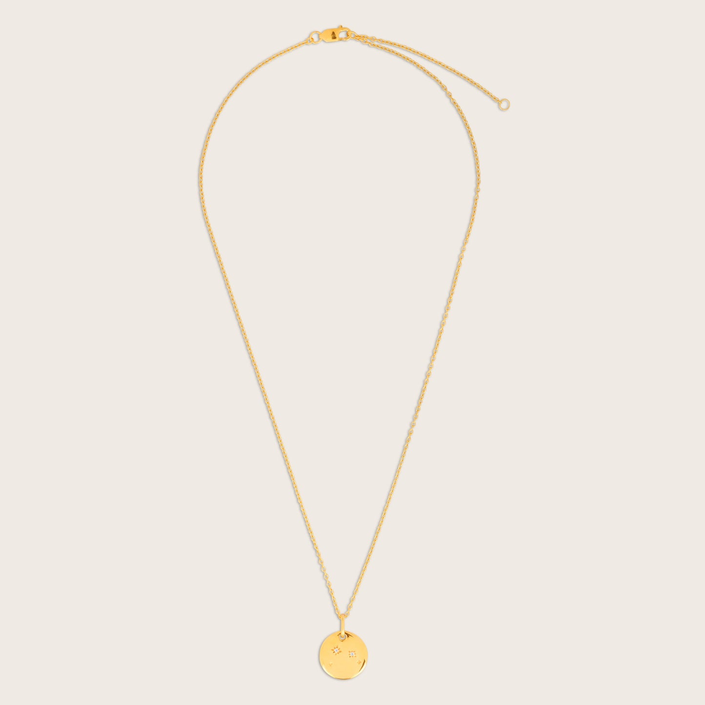18k Gold Vermeil White Sapphire Zodiac Pendant Necklace